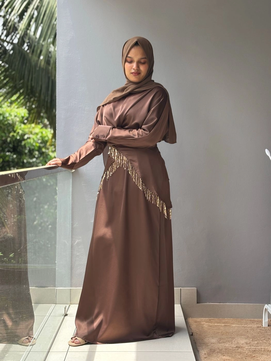 Mocha Luxe Layered Dress set 2
