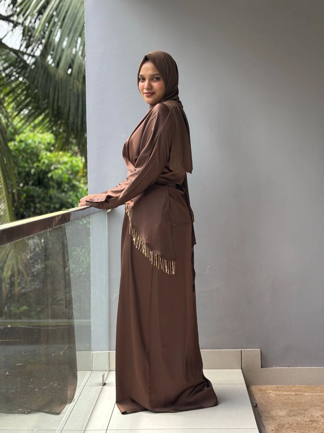 Mocha Luxe Layered Dress set 3