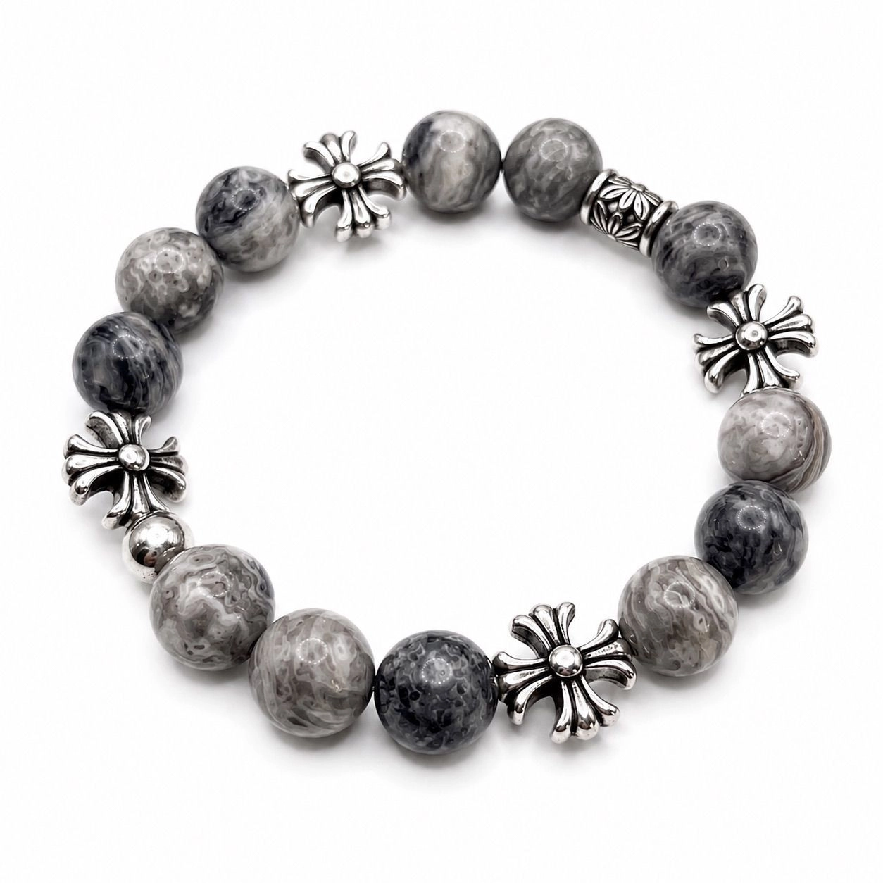 KRŌMIX STONE CROSS BRACELET