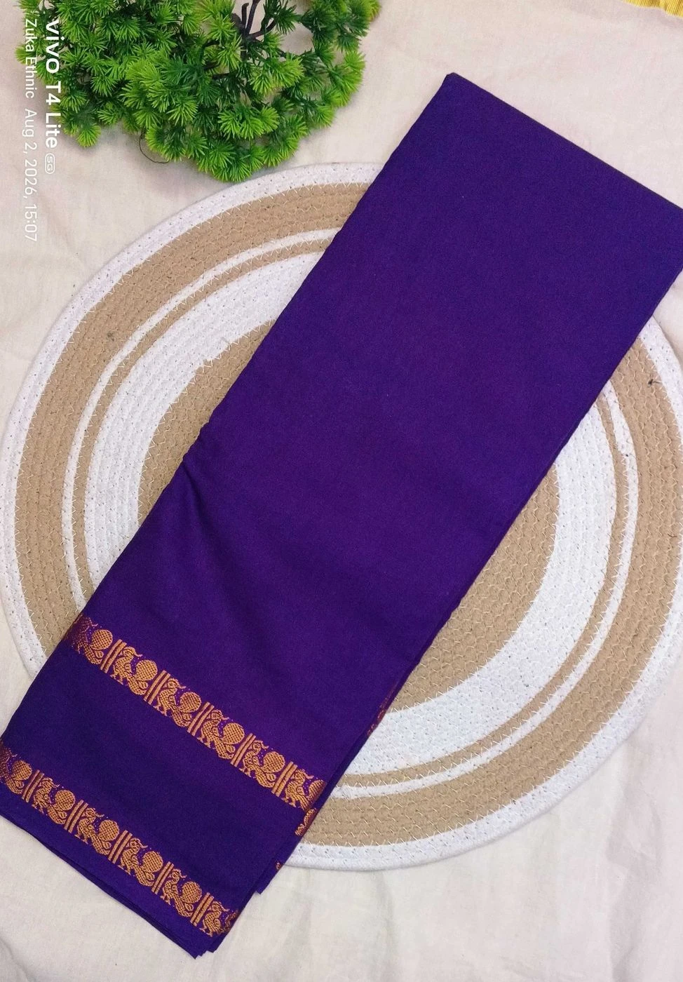 Sungudi cotton purple