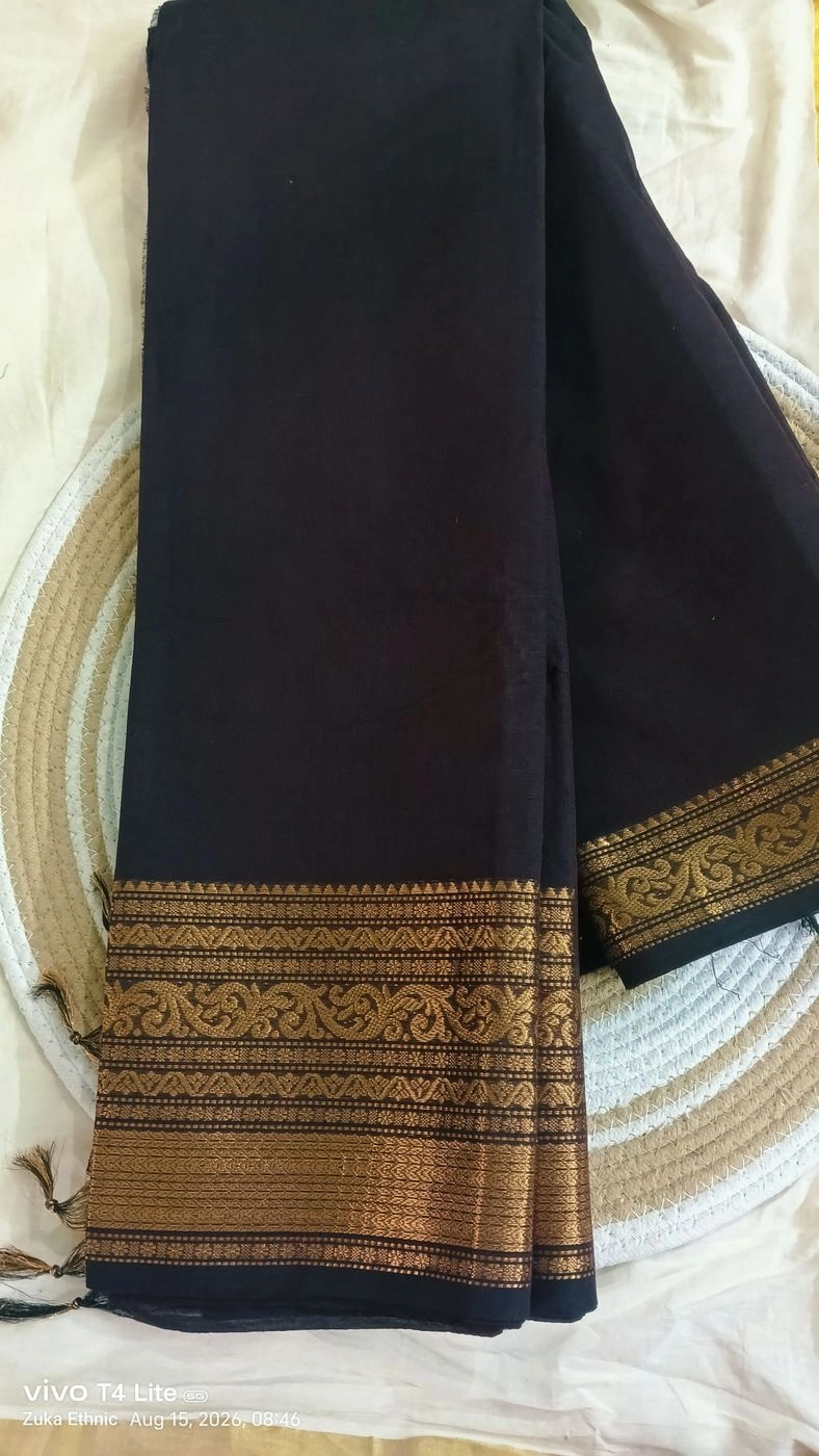 Kanchi cotton coffee brown colour