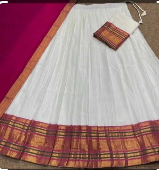 Semi stitched Mul cotton dhavani