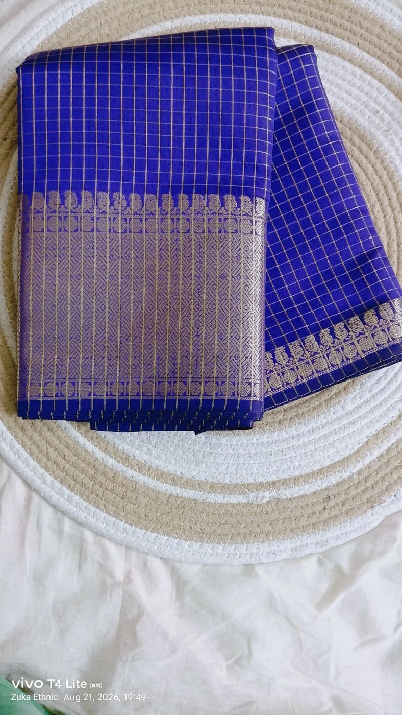 Checked banarasi saree