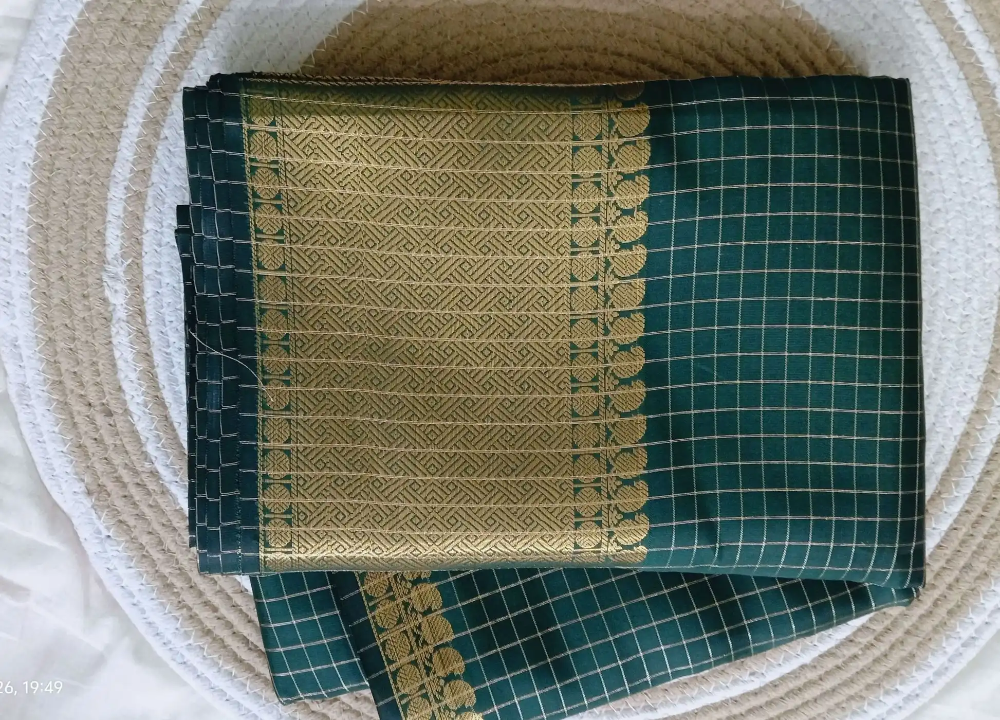 Checked banarasi saree
