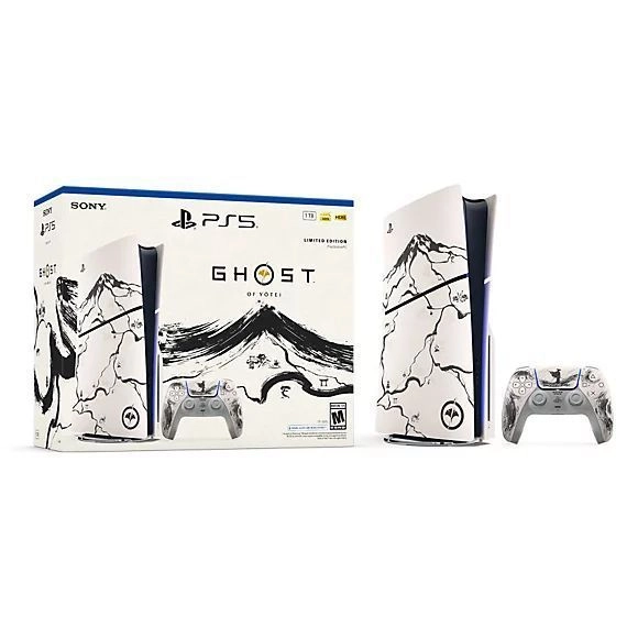 Sony PS5 PlayStation 5 Slim Console – Ghost of Yōtei Black Limited Disc Edition Bundle (Dual Controller Pack) 4