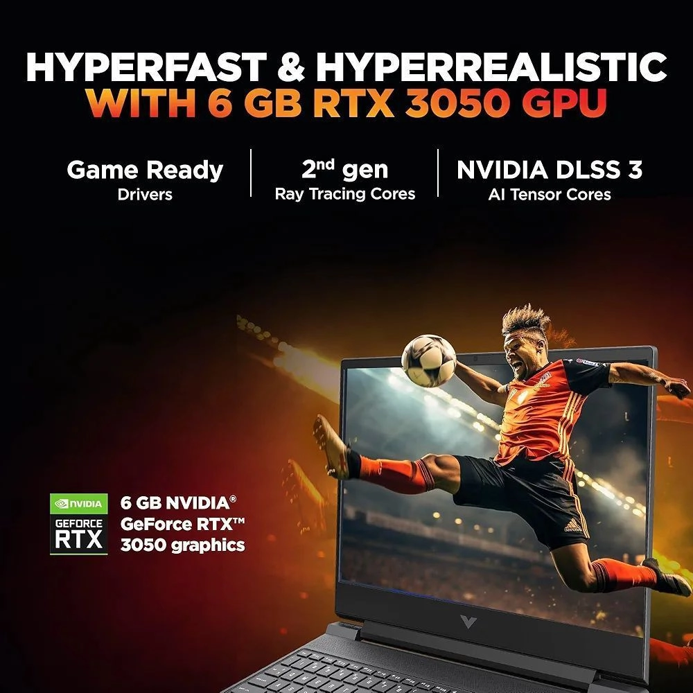 HP Victus, 13th Gen Intel Core i5-13420H, 6GB RTX 3050, 16GB DDR4(Upgradeable) 512GB SSD, FHD, 144Hz, 300 nits, IPS, 15.6''/39.6cm, Win11, M365* Office24, Mica Silver, 2.3kg, fa2700TX, Gaming Laptop 5