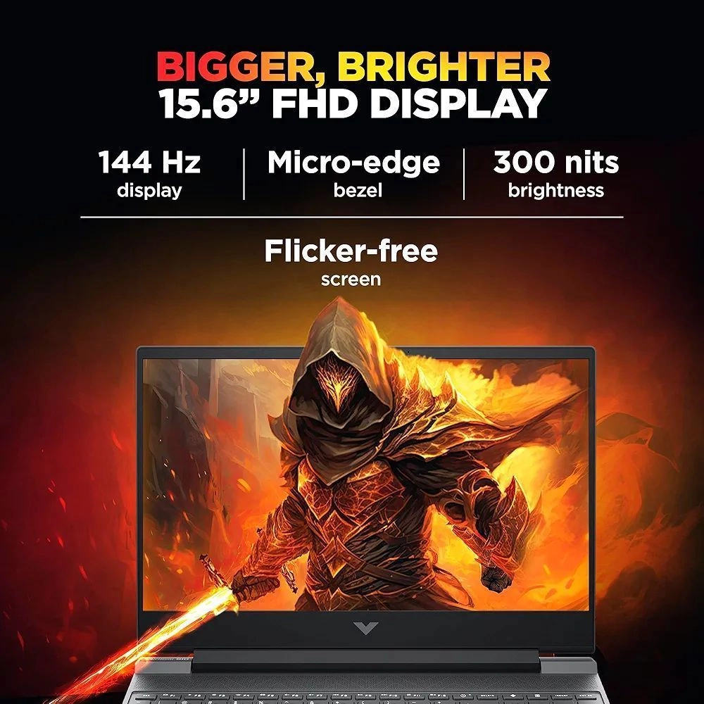 HP Victus, 13th Gen Intel Core i5-13420H, 6GB RTX 3050, 16GB DDR4(Upgradeable) 512GB SSD, FHD, 144Hz, 300 nits, IPS, 15.6''/39.6cm, Win11, M365* Office24, Mica Silver, 2.3kg, fa2700TX, Gaming Laptop 6