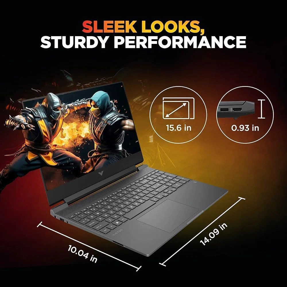HP Victus, 13th Gen Intel Core i5-13420H, 6GB RTX 3050, 16GB DDR4(Upgradeable) 512GB SSD, FHD, 144Hz, 300 nits, IPS, 15.6''/39.6cm, Win11, M365* Office24, Mica Silver, 2.3kg, fa2700TX, Gaming Laptop 9