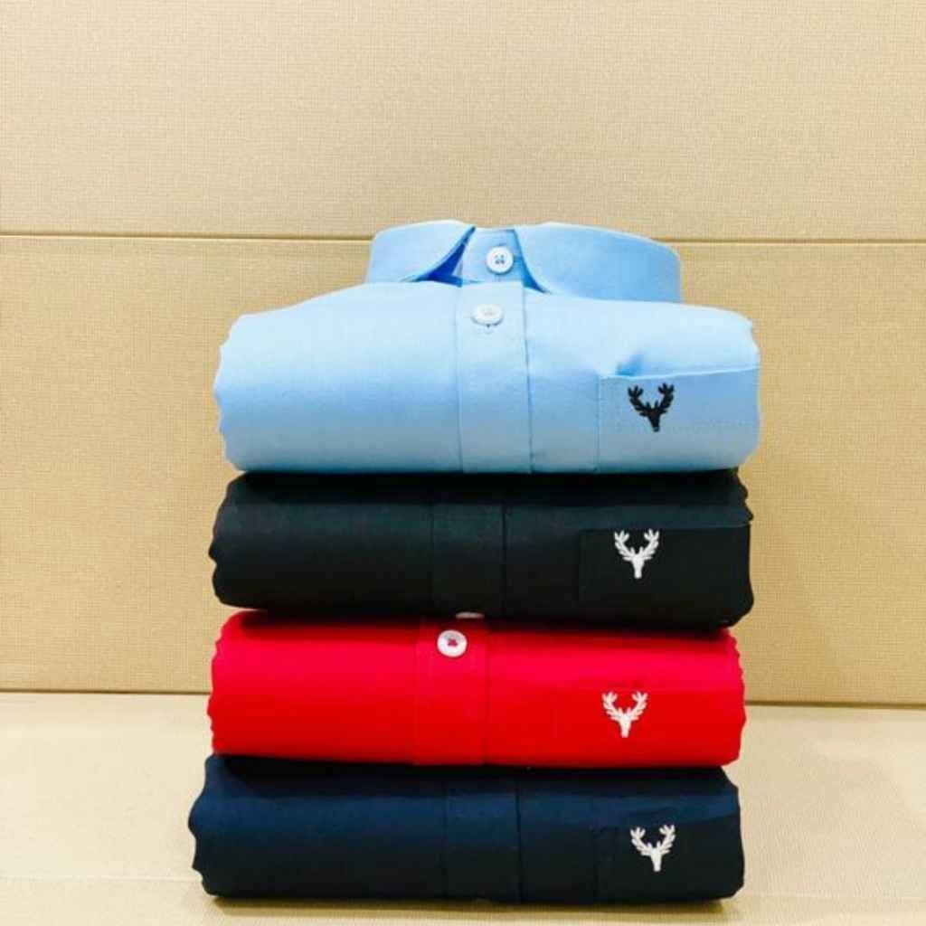 Mens pure cotton shirts 4 pcs combo 8