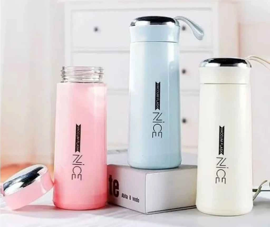 Nice glass water bottle with strong plastic outer shield