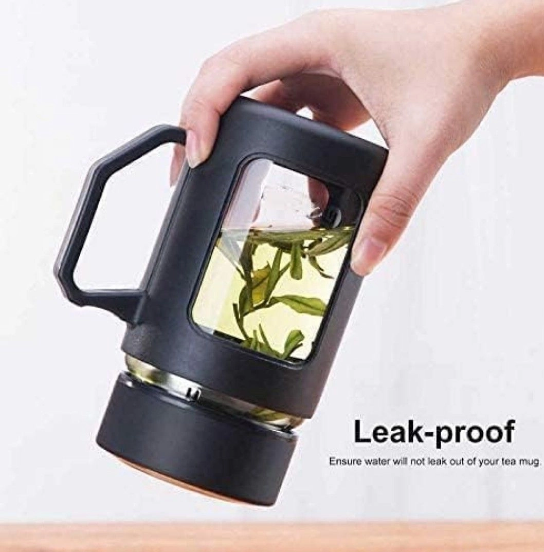 Glass mug with lid and handle 6