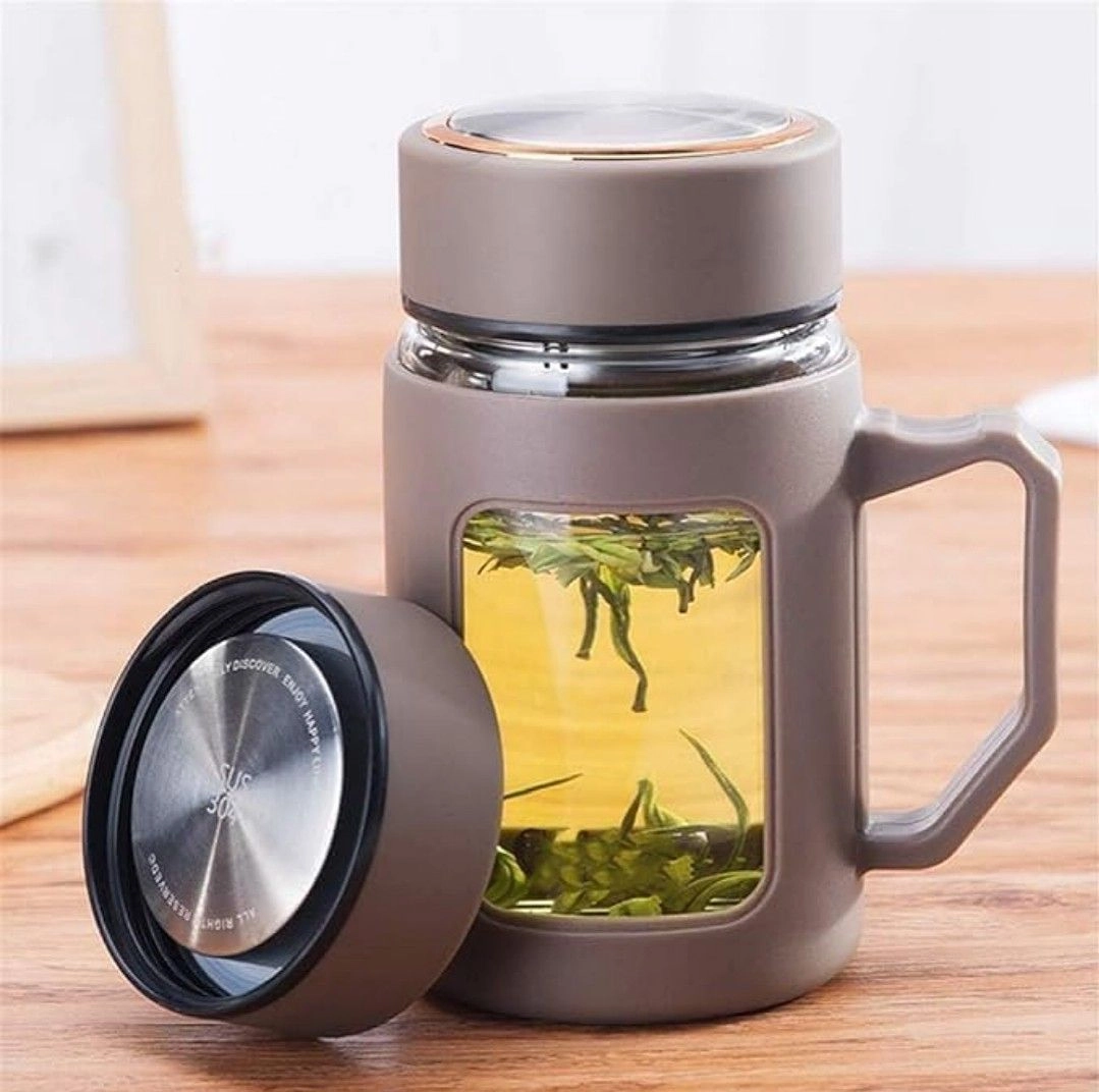 Glass mug with lid and handle 7