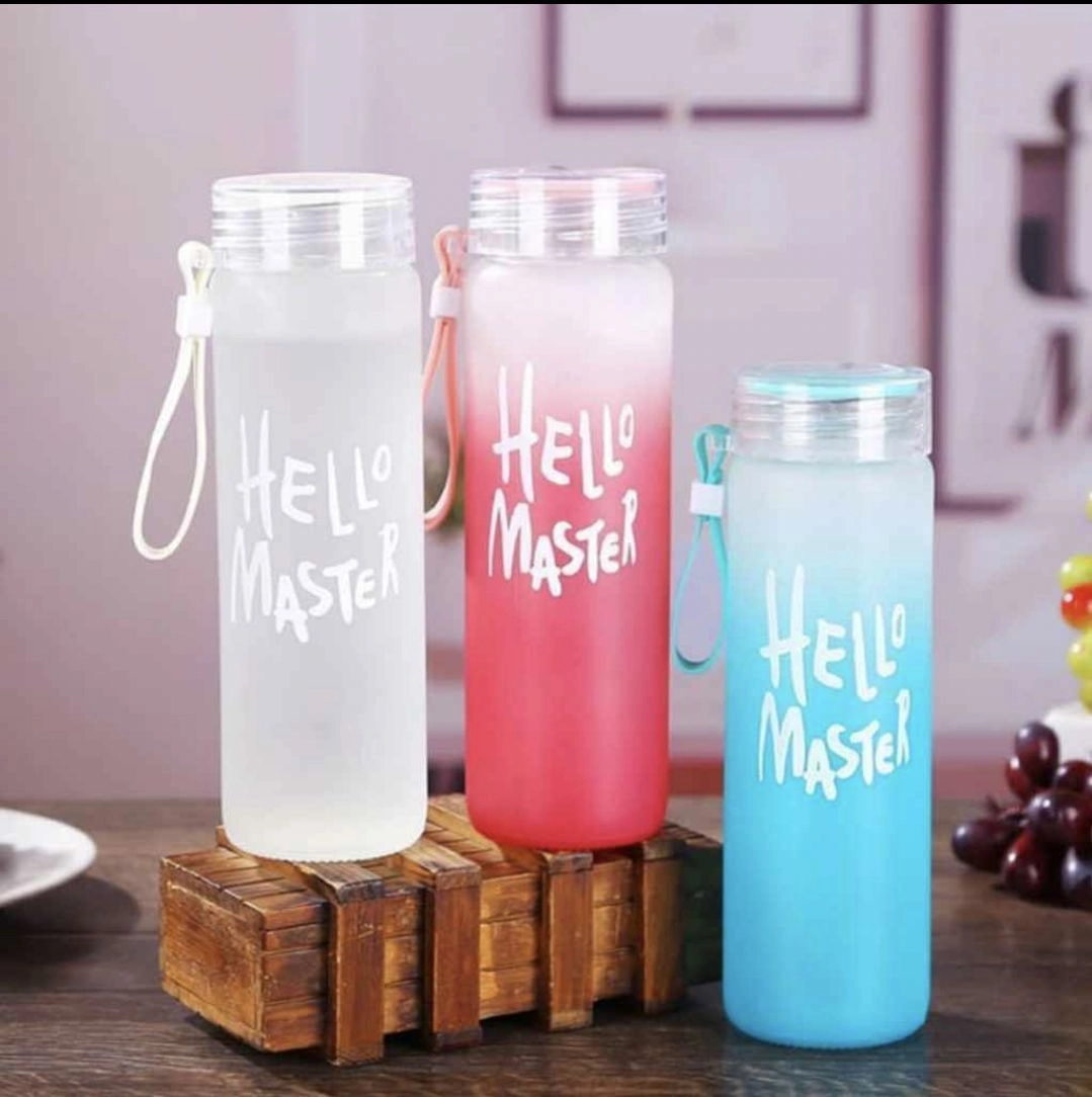 Hello master design glass water bottle 7