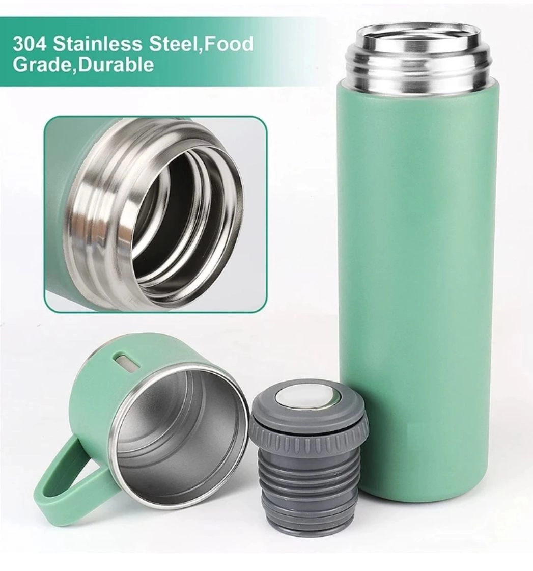 Stainless steel vacuum flask with cup set 8