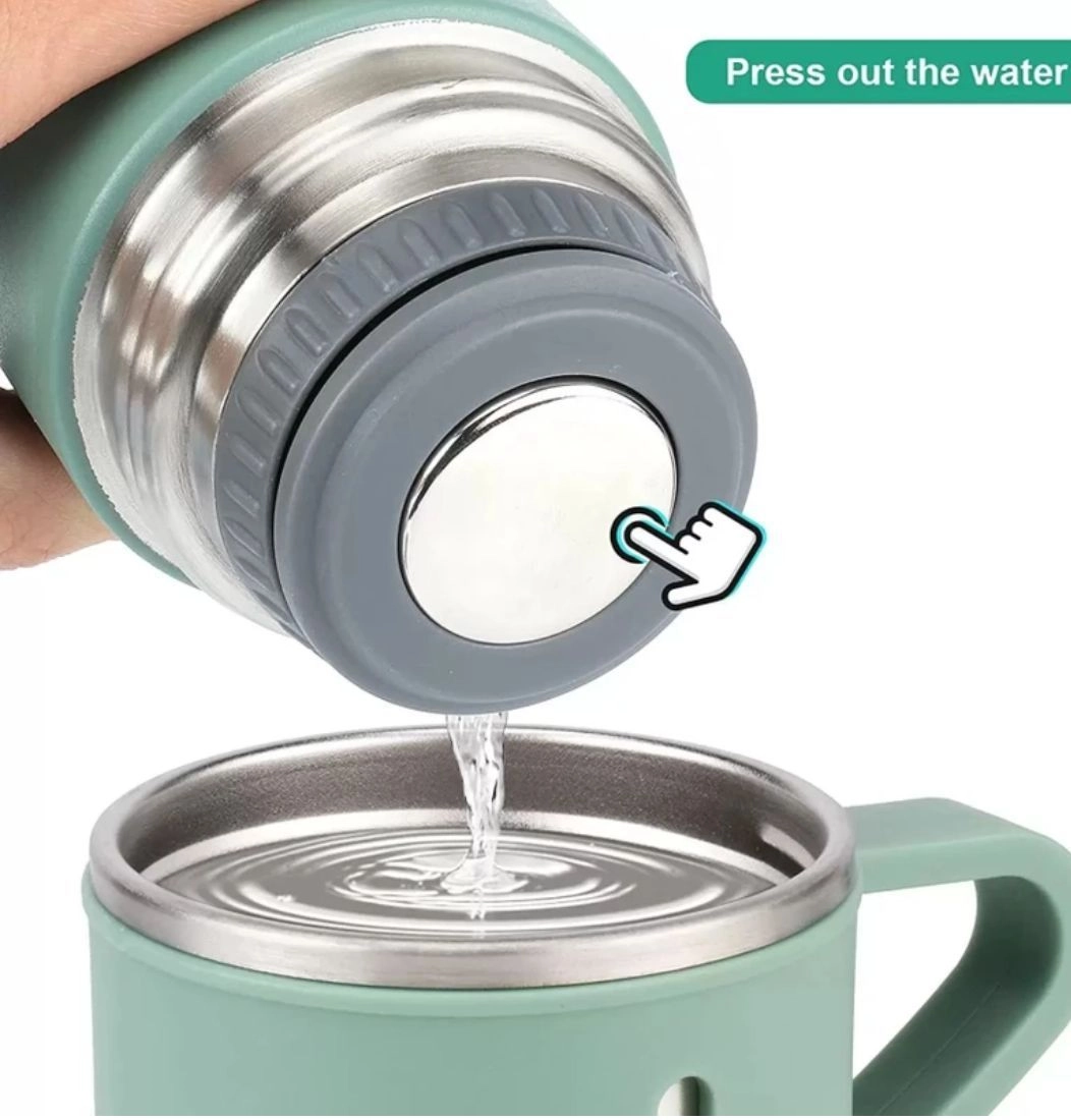 Stainless steel vacuum flask with cup set 9