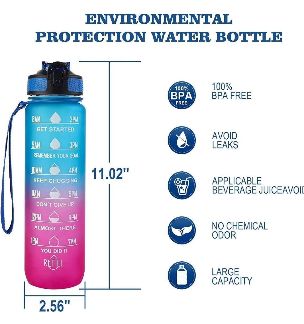 Motivational water bottles with time tracker 3