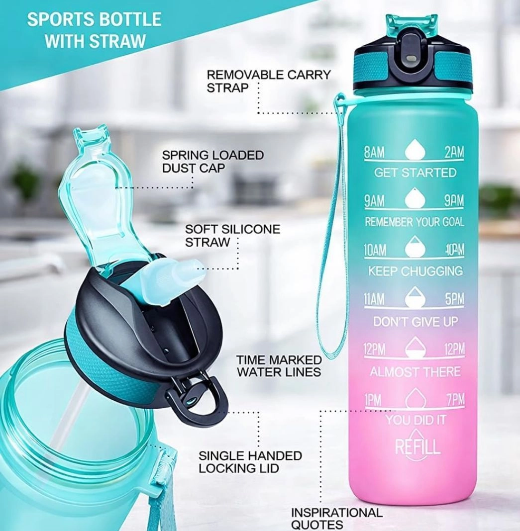 Motivational water bottles with time tracker 4