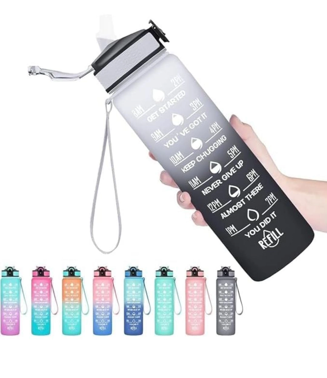 Motivational water bottles with time tracker 7