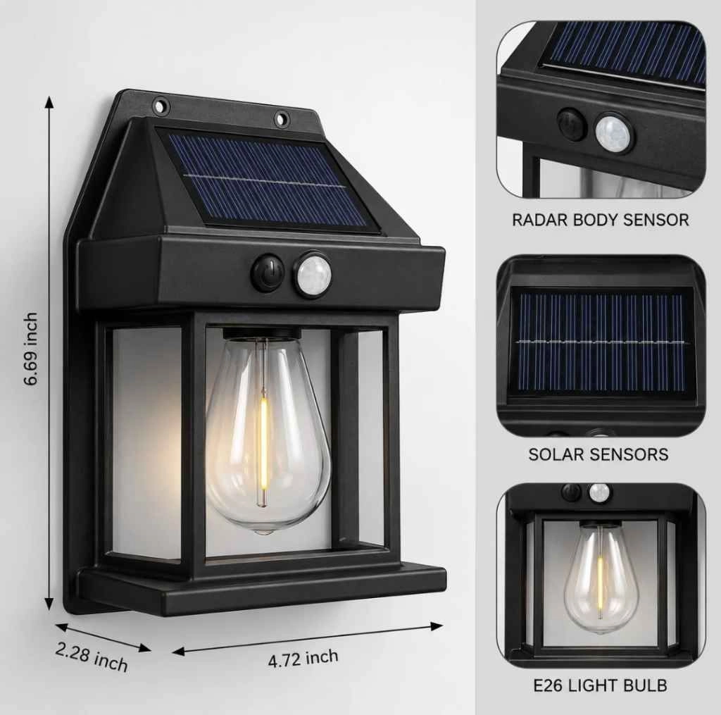 Solar power wall lamp with motion sensor 2