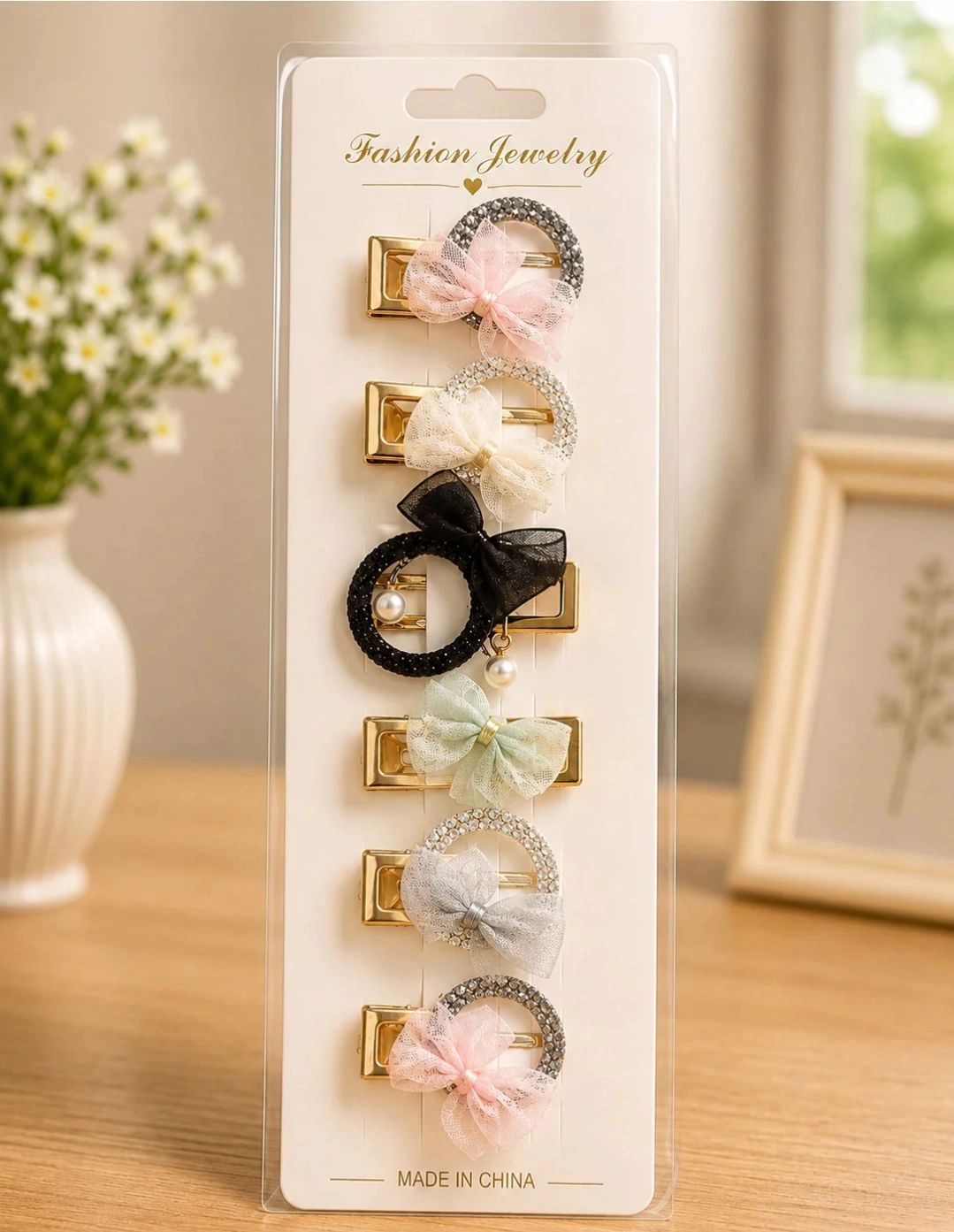 Bow hair barrette clips/each piece 40 Rs/ 6 Pcs per packet 1