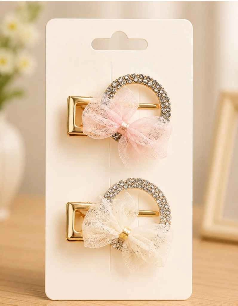 Bow hair barrette clips/each piece 40 Rs/ 6 Pcs per packet 2