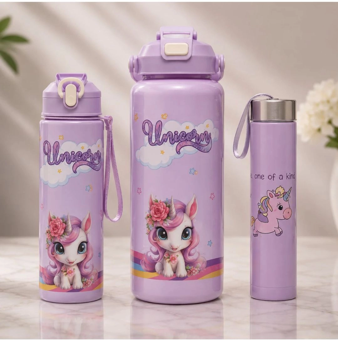 Unicorn combo water bottle 3pcs 3
