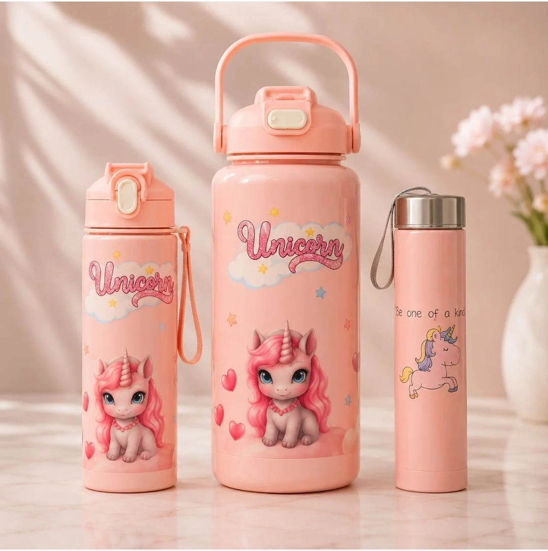 Unicorn combo water bottle 3pcs 4
