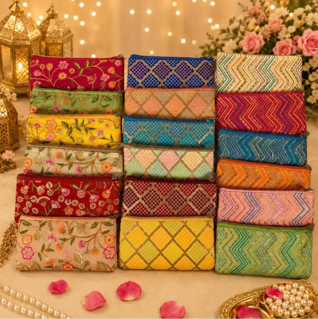 Embroidered Fabric Zip Pouches for Gifts & Daily use 3