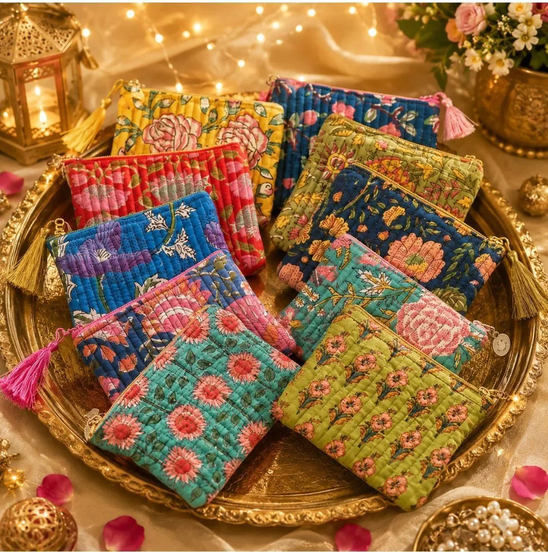 Cotton zip pouches 3