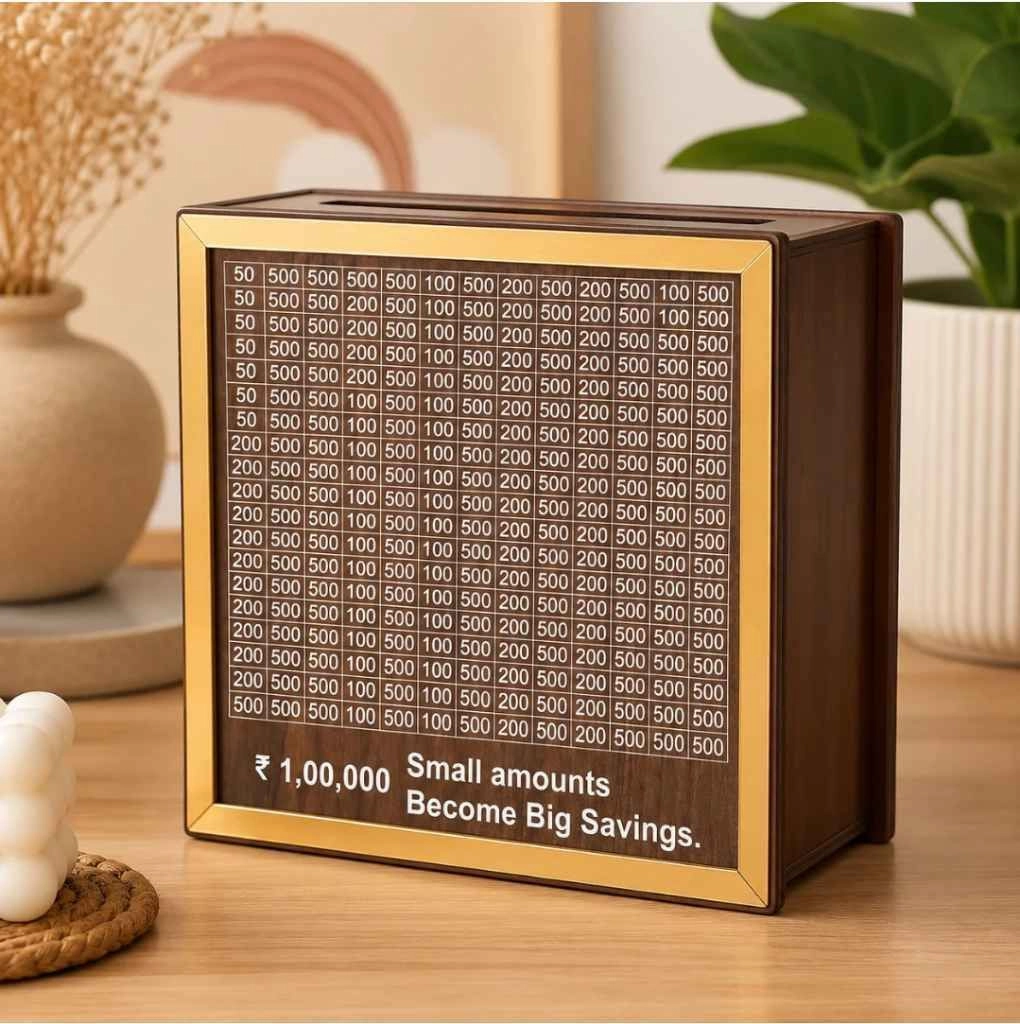 Hand crafted wooden money saving bank 3