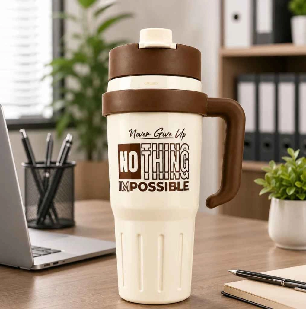 Insulated travel mug with lid and handle 5
