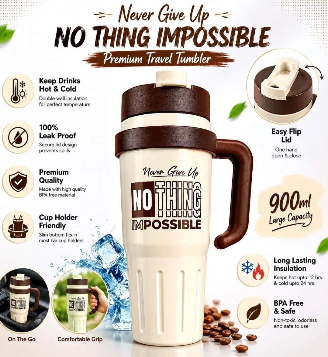 Insulated travel mug with lid and handle 6