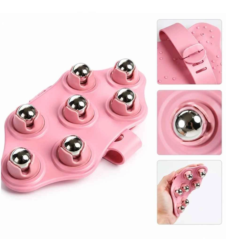 Palm Shape 7-Ball 360° Massage Roller – Manual Body Massager 1