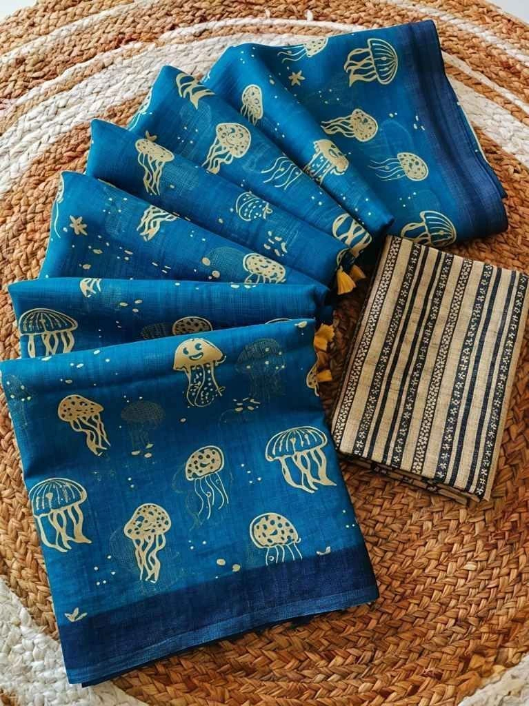 Linen cotton saree 7