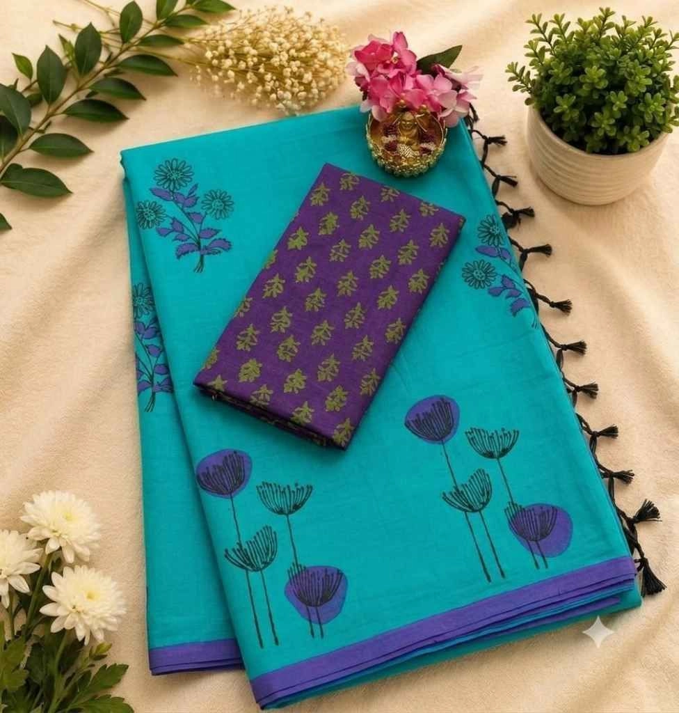 Poly cotton saree 4