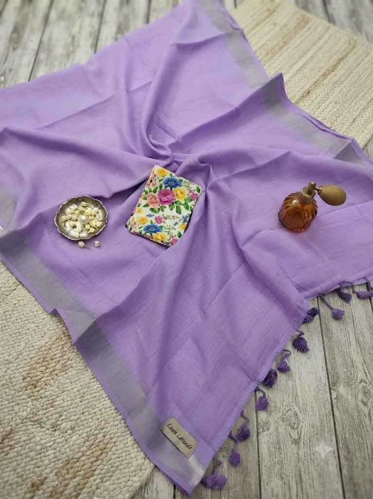 Soft linen saree with blouse 8