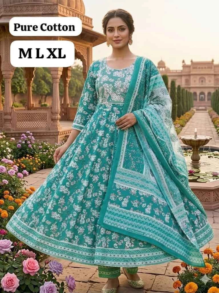 Jaipur cotton kurti, pant, dupatta set 4