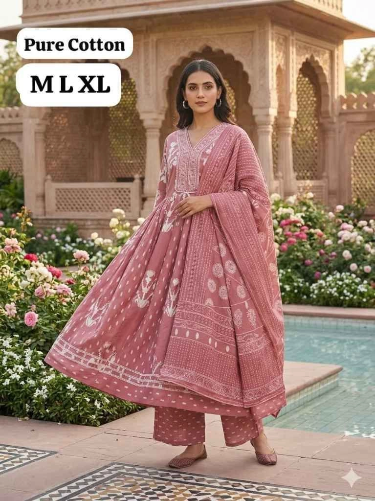 Jaipur cotton kurti, pant, dupatta set 5