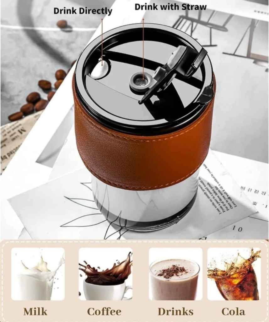 Glass coffee cup with lid and strow 3