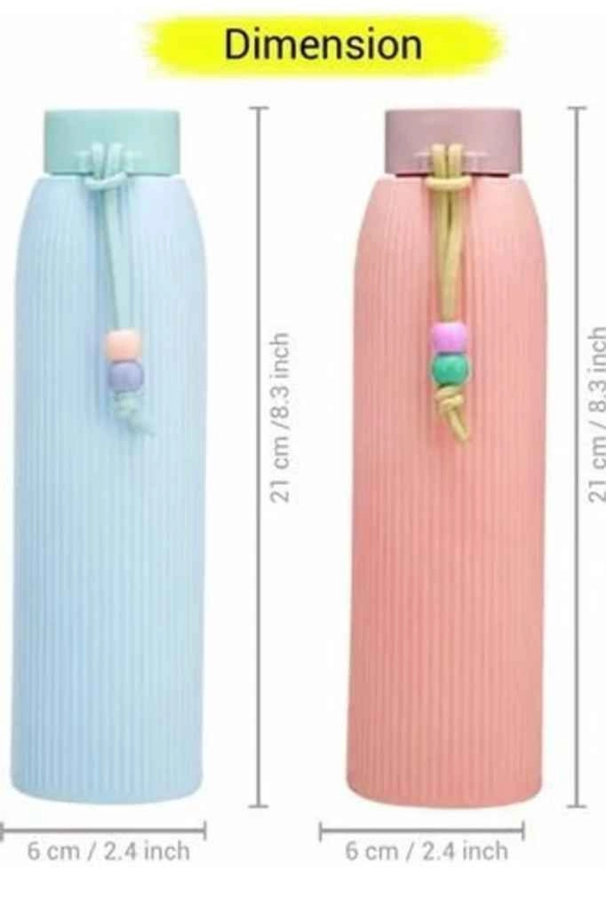 Silicon glass water bottle 400 ml 2
