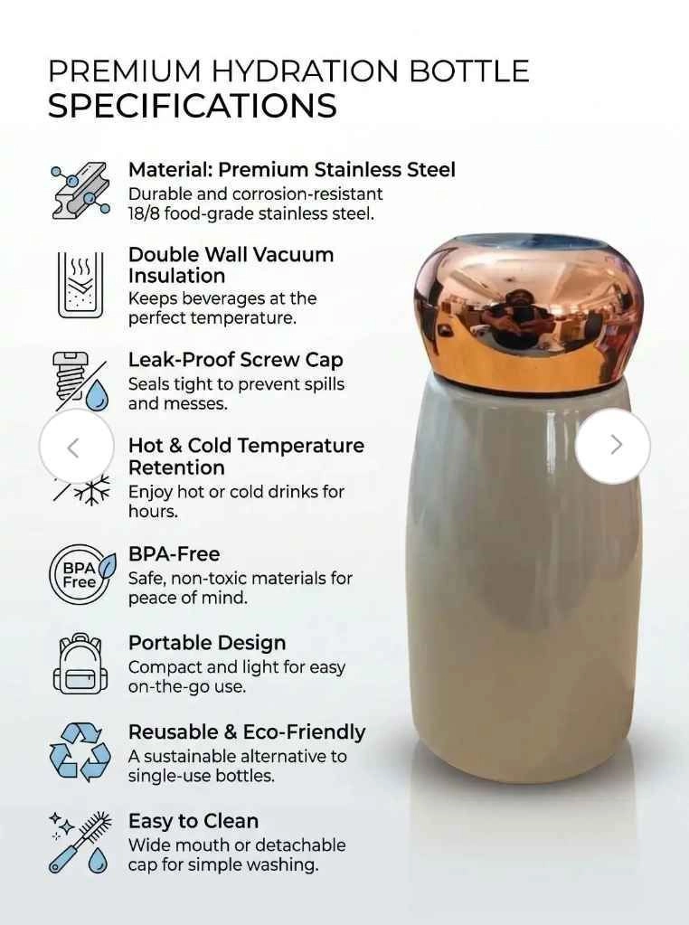 Premium Stainless Steel Insulated Water Bottle 300 ml 2
