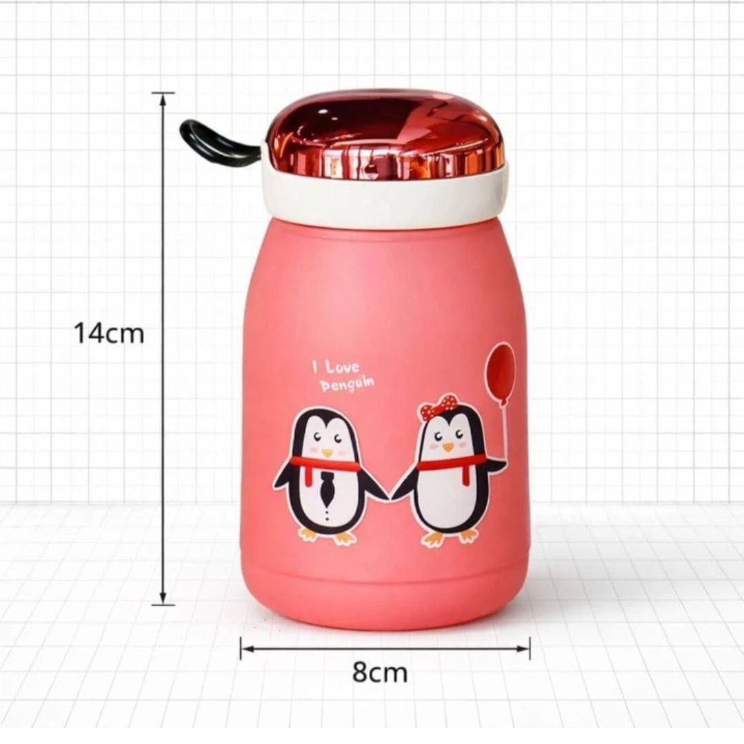 Penguin printed glass water bottle 4