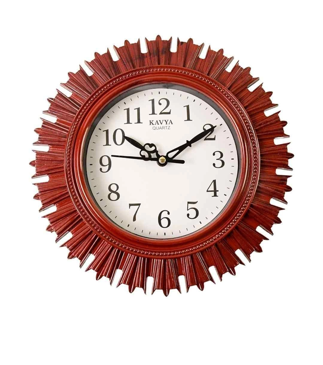 Wooden look quartz wall clock 1