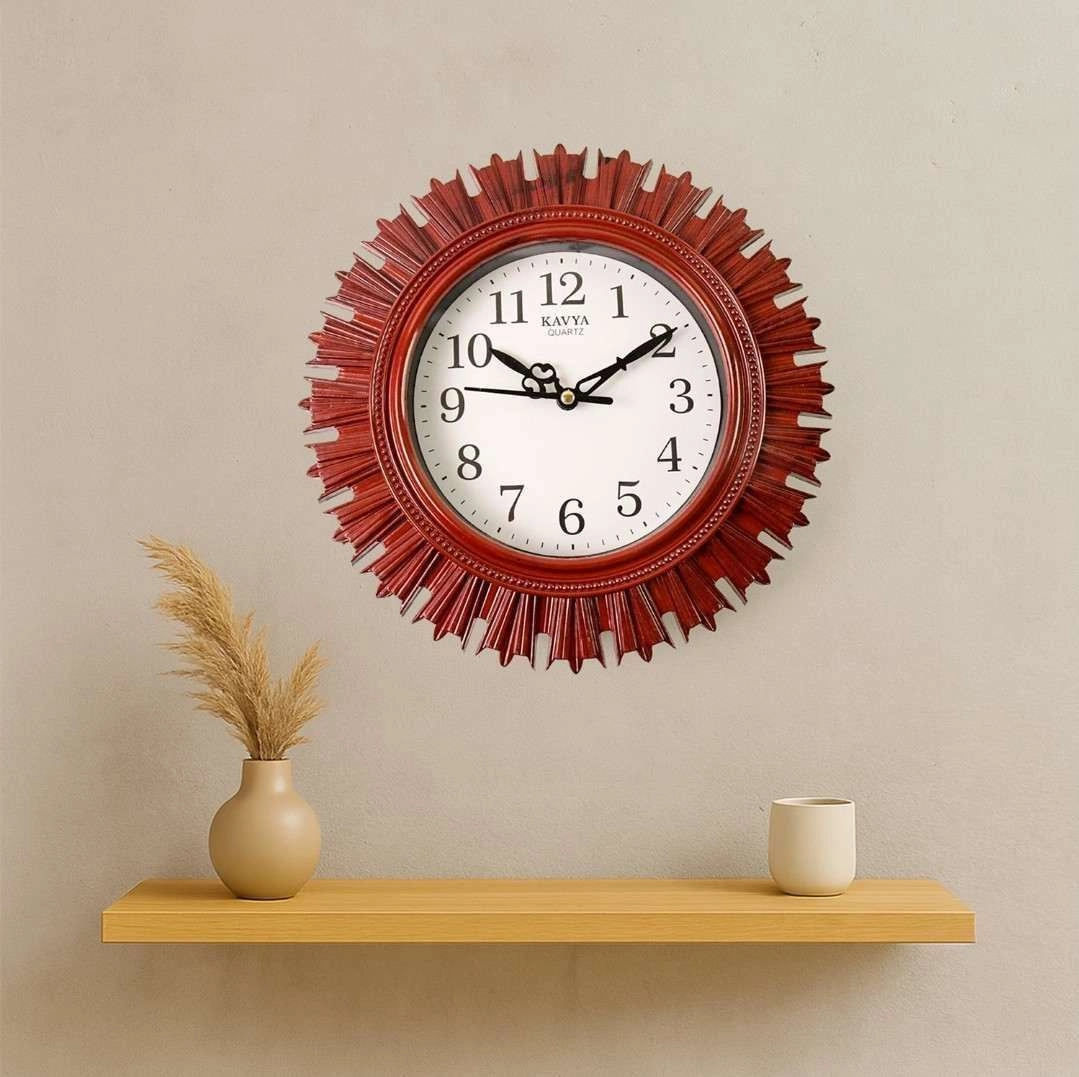 Wooden look quartz wall clock 2