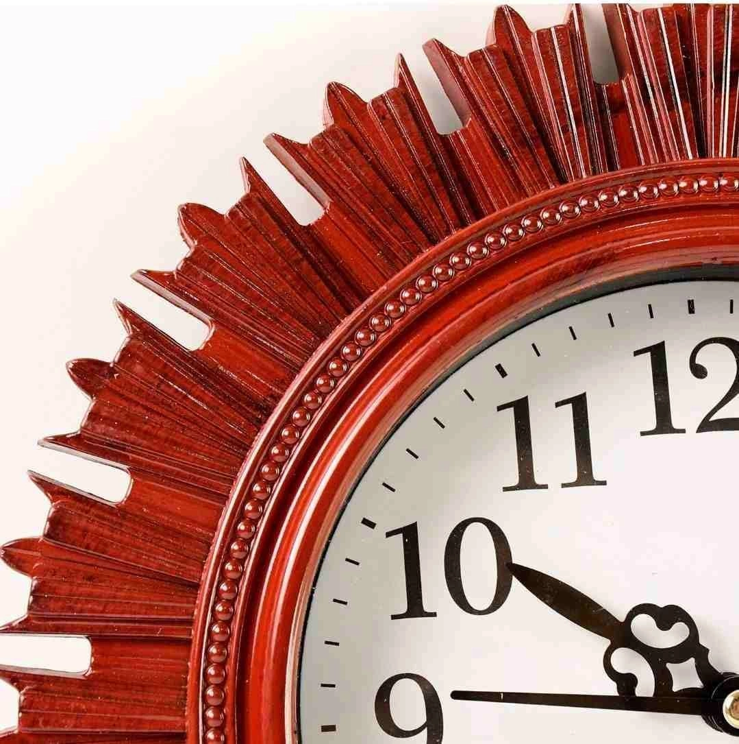 Wooden look quartz wall clock 3