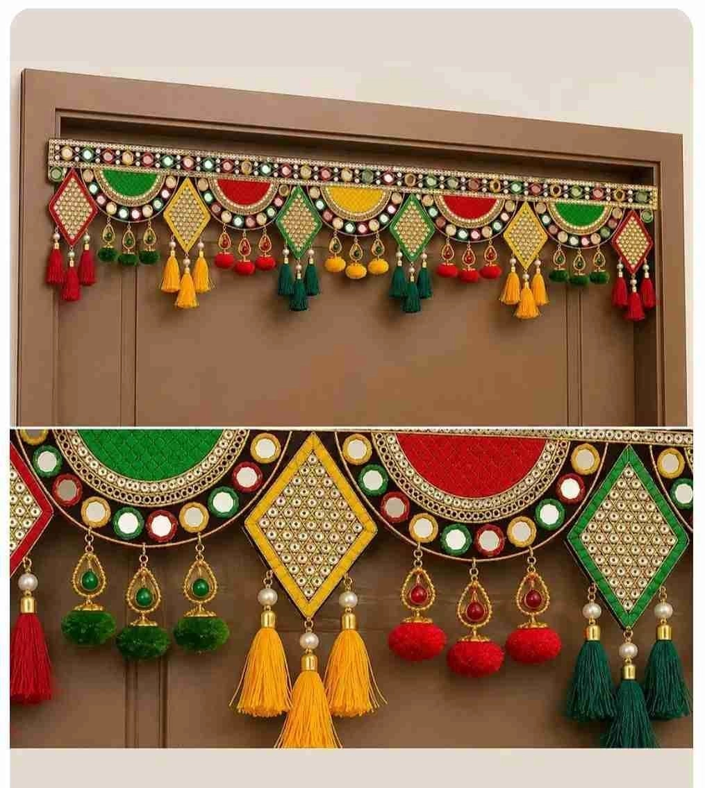 Hand crafted embroidered Religious /spiritual door hanging toran 1