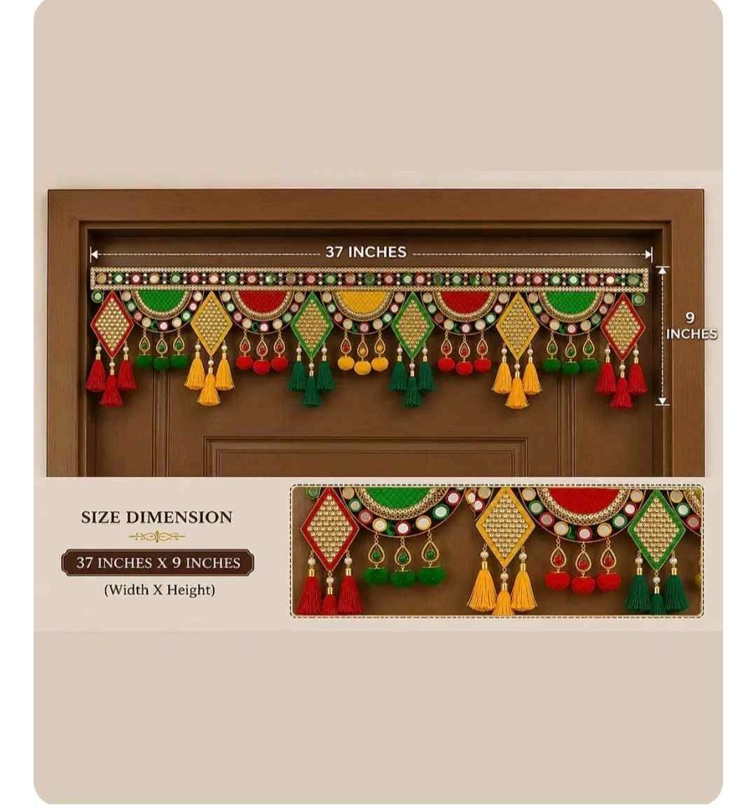 Hand crafted embroidered Religious /spiritual door hanging toran 2