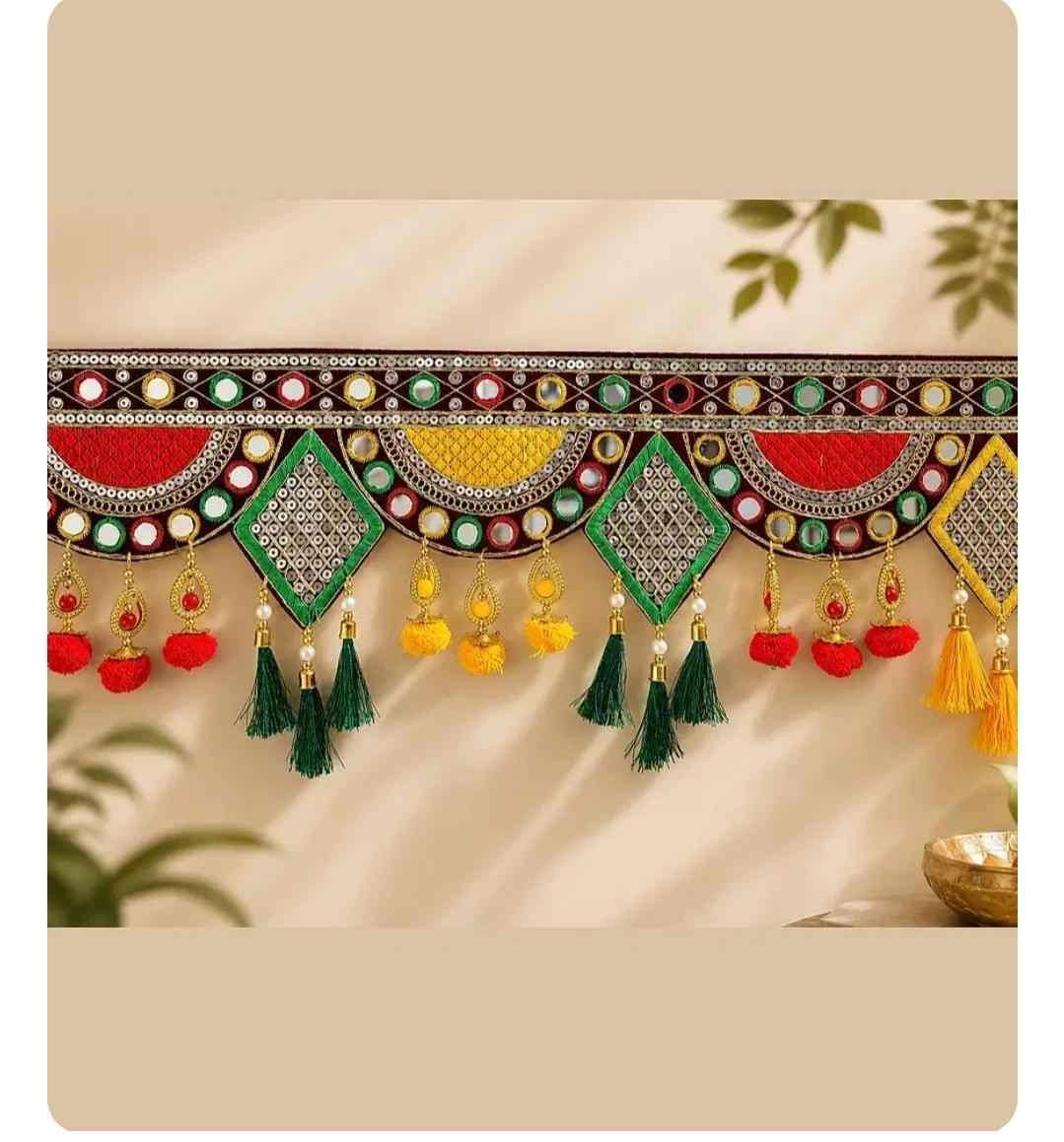 Hand crafted embroidered Religious /spiritual door hanging toran 3