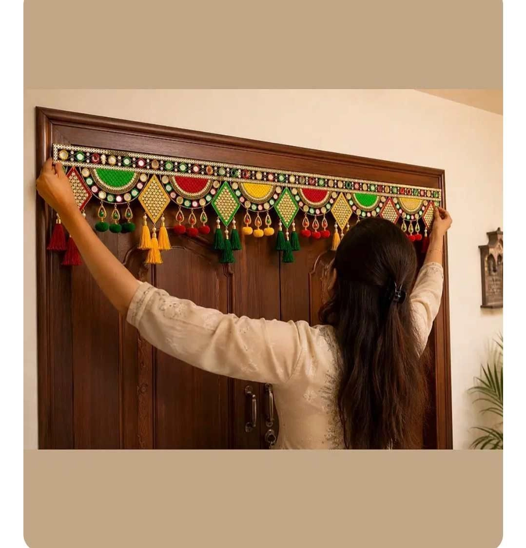 Hand crafted embroidered Religious /spiritual door hanging toran 4