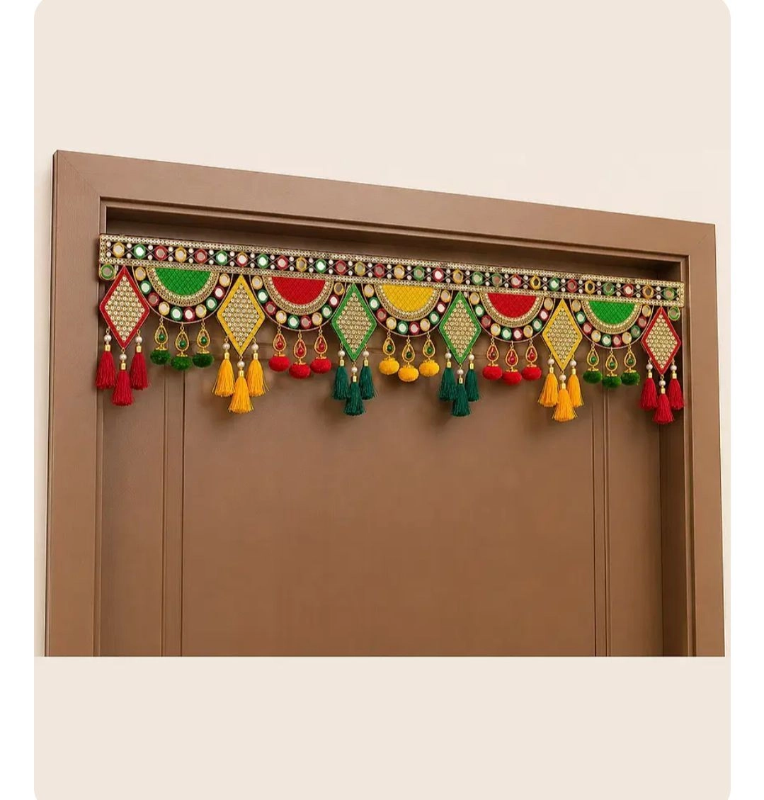 Hand crafted embroidered Religious /spiritual door hanging toran 6